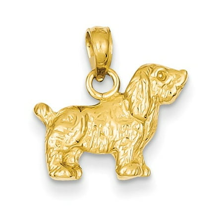 14k Yellow Gold Cocker Spaniel Dog Pendant