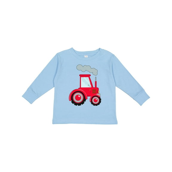 Inktastic Fun Red Tractor Boys or Girls Long Sleeve Toddler T-Shirt