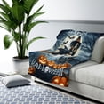 thumbnail image 3 of Happy Halloween Basset Hound Witch Pumpkins Bats Cozy Sherpa Blanket Bassets Dog Breed Lovers Gifts Idea Warm Soft Throw Blanket - 13012, 3 of 5