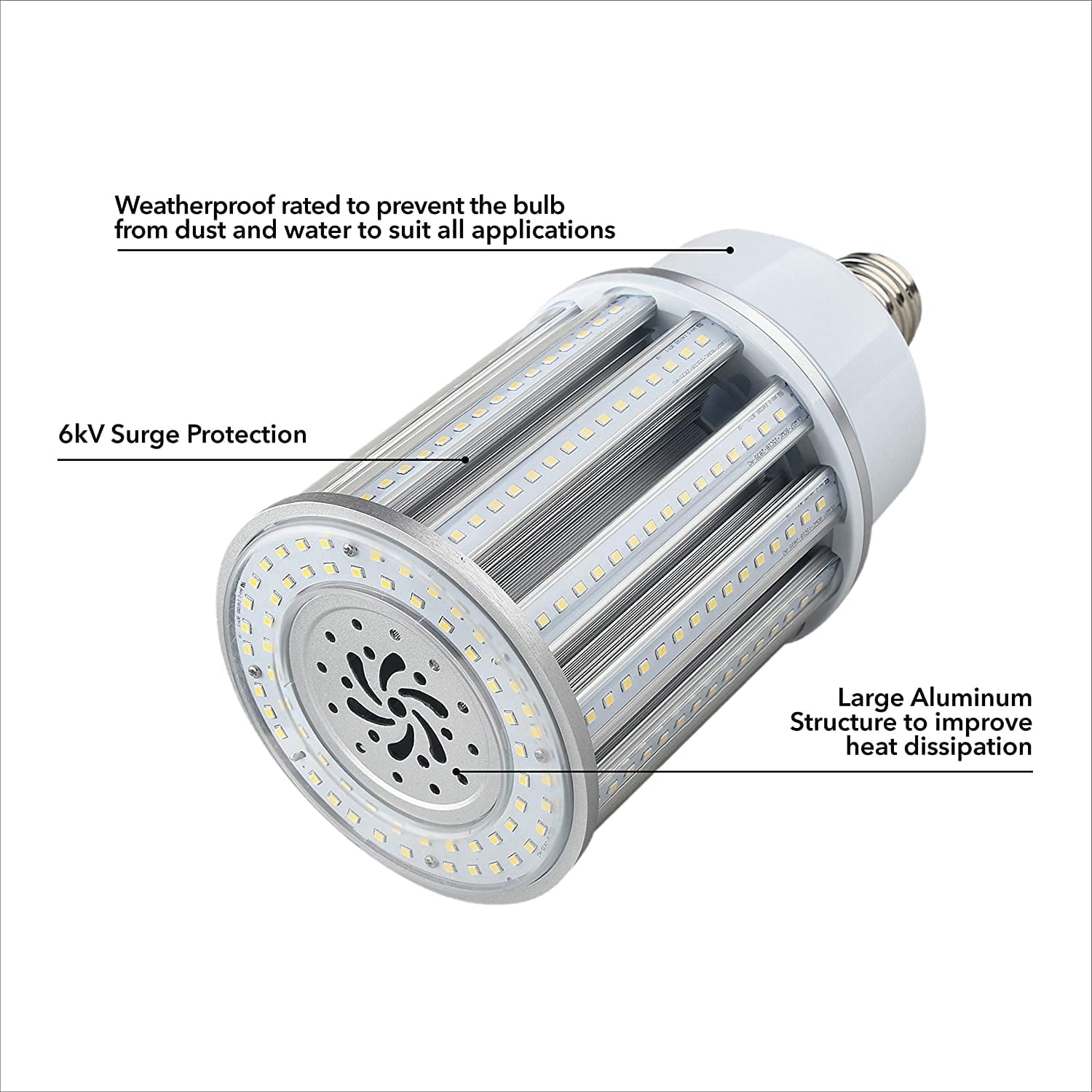 GREENLIGHTDEPOT LED Corn Bulb - 54W - E26-5000K - HID Replacement - CB8-5 Year Warranty - (UL+DLC)