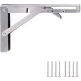 thumbnail image 1 of CHAO Soporte de estante plegable de acero inoxidable pulido, soporte de pared flotante, soporte de ángulo recto, para banco de trabajo (acero inoxidable 201-20 cm), 1 of 5