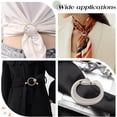 thumbnail image 3 of 8Pcs T-Shirt Clips for Women Silk Scarf Clasp Clip Round Clothes Clips Buckle Tie Rings with Pearl and Rhinestone Circle Clip Waist Buckle for DIY, 3 of 6