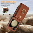 thumbnail image 6 of Phone Case for Samsung Galaxy Z Flip 5 5G 2023 Wallet Cell Cover with Crossbody Strap Ring Stand RFID Credit Card Holder Leather Accessories ZFlip5 Z5 G Flip5 5Z Women Men Girls Brown, 6 of 14