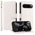 thumbnail image 2 of Crossbody Wallet Case for Google Pixel 9 / 9 Pro, Credit Card Slots Elegant PU Leather Magnetic Closure Shoulder Strap Purse Phone Case Flip Stand Full Body Protection Cover for Women Girls, White, 2 of 13
