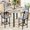 Gray & Gray Velvet Chairs, variant on LinkRomat Dining Table Set for 4, Round Kitchen Table Set with 4 Gray hand-woven velvet chairs for Kitchen Breakfast Nook Dining(Marble & Gray)