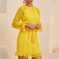 thumbnail image 4 of Sngxgn Women's Color Block Tiered Summer Dresses Adjustable Strap Flowy Dress Beach Sundress(Yellow,L), 4 of 9