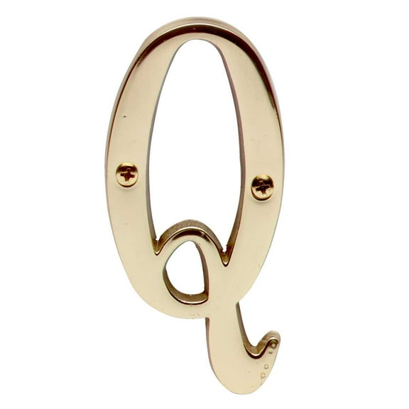"Q" House Letter Metal Brass Finish 3"x1.75"| Renovator's Supply