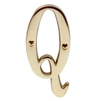 "Q" House Letter Metal Brass Finish 3"x1.75"| Renovator's Supply