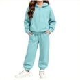 thumbnail image 2 of BRGZLK Boys Girls Hoodie Sweatsuit Set Trendy Solid Color Long Sleeve Half Zip Pullover Sweatshirt and Sweatpants Comfort Warm Tracksuit Fall Winter Clothes for Daily Wear 2026 Light Blue 11-12 Years, 2 of 7