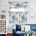 thumbnail image 2 of Blue Gray Ombre Kitchen Curtains Sets for Windows 24 Inch Length, Vintage Abstract Art Oil Painting Rod Pocket Window Treatments Tier Curtains and Valances Set for Bedroom/Bathroom, 2 of 8