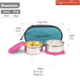 thumbnail image 2 of Midday Maxx Fresh Stainless Steel Lunch Box Set - Pink | 2 Containers, 350ml Each - Spill Proof Containers | Airtight, Freezer Safe, Microwave Safe, Dishwasher Safe, 2 of 5