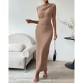 thumbnail image 3 of BTFBM - Vestido ajust fruncido para mujer, de verano, casual, sin mangas, con abertura en la espalda, elegante, club, fiesta de noche, cóctel, vestido largo, 3 of 3