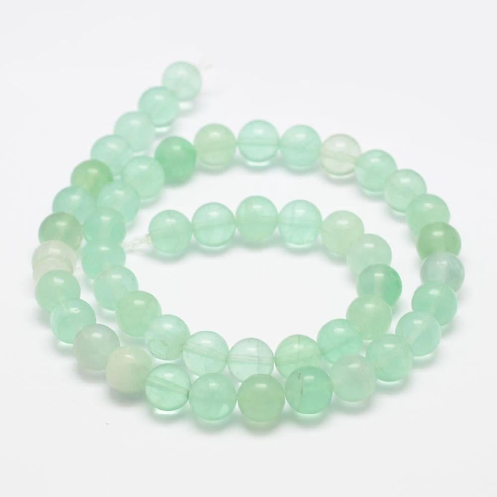 Natural Green Fluorite Beads Strands Grade B Round 6mm Hole: 1mm about 57pcs/strand 15.5 inch