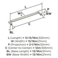 thumbnail image 5 of Amerock Balata 12 inch (305mm) Center-to-Center Satin Nickel Appliance Pull, 5 of 6