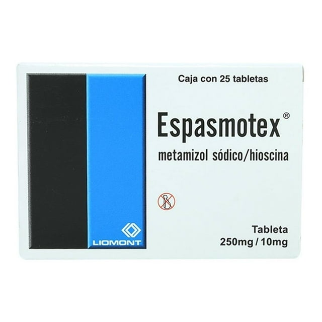 Espasmotex 250 mg/ 10 mg 25 tabletas
