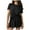 Black, variant on hotojiny Lounge Set for Women 2 Piece Ribbed Knit Pjs Short Sleeve Top and Shorts Pajama Sets Soft Casual Sleepwear
