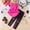 Hot Pink, variant on Girls Summer Outfits 2 Piece Print Short Sleeve Cute Top and Pants Kids Clothing Sets Hot Pink Size 2