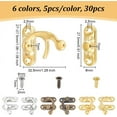 thumbnail image 2 of DIY 30Pcs Jewelry Box Latch Hook Clasp Jewelry Box Hardware Jewelry Right Latch Hook Hasp Swing Arm Lock Clasp with 120pcs Replacement Screws for Jewelry Box Cabinet -6 Colors DIY, 2 of 8