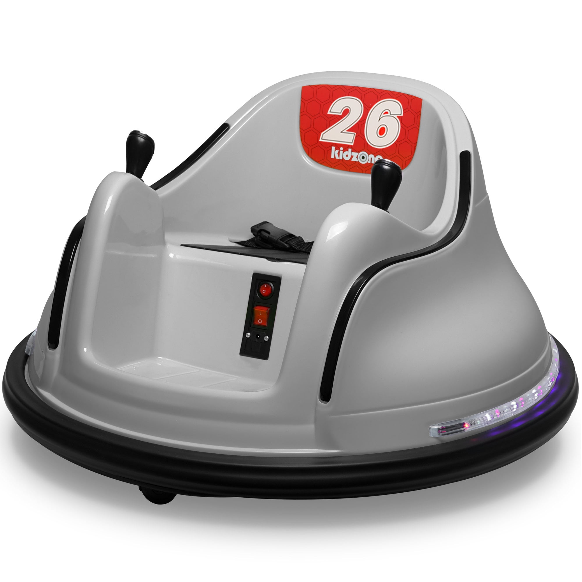 KidZone Gray 6 V Electric Spinning Car Powered Ride-On with Remote Control