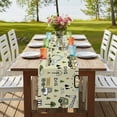 thumbnail image 4 of Cartoon Tractor Table Runner, Cute Green Digger Shovel Truck Rustic Washable Cotton Linen Table Runners 72 Inches Long, Dresser Scarf Runner for Dining/Coffee/Kitchen/TV Stands/Cabinets 13''x72'', 4 of 9