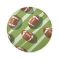 thumbnail image 2 of Round Placemats Set of 4 Heat Resistant Washable Kitchen Table Decorations 15.4in Rugby Balls Pattern, 2 of 7