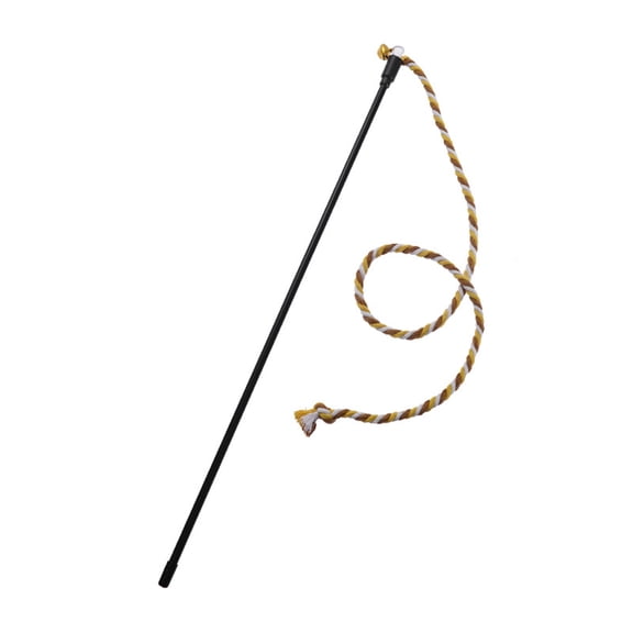 Cat String Wand Toys Colorful Interactive Cats Teaser Wand with Bell, Plush Teaser Toy Cat Rope Stick for Indoor Kitten, for Having Fun Exercising Playing Use
