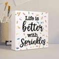 thumbnail image 4 of Zomyto 5x5 In Life with Sprinkles Inspirational Wooden Box Sign Desk Decor,Rustic Summer Theme Wooden Sign, 4 of 6