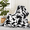 Black and White, variant on Cow Print Heated Blanket,Electric Blanket Fast Heating with LCD Controller, 6 Heat Settings & 4H Auto Shut-Off, Soft Sherpa Flannel, ETL Certified, Machine Washable, Black White