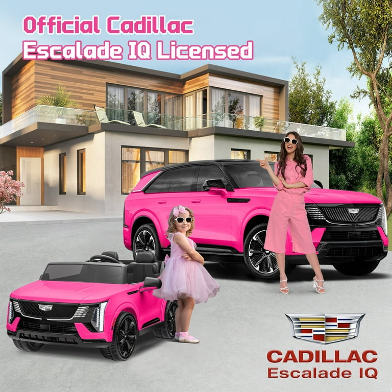Cadillac Escalade IQ 24V Kids Ride on Car Wisairt 2 Seater Battery Powered Electric Vehicle w Remote Control Pink Walmart