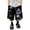Black, variant on LIIPEE Boys Casual Pants Summer Casual Graffiti Printed Elastic Waist Drawstring Wide Legs Knee-Length Pants Toddler Stylish Sweat Pants,Black,3-4 Years