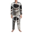thumbnail image 3 of Fotbe Smiling Polar Bear Pijama de Hombre con Estampado de Manga Larga, Conjunto de 2 Piezas, Ropa de Dormir Suave y Cómoda con Bolsillos-XX-Large, 3 of 7