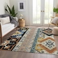 thumbnail image 3 of HomeRoots 679617 9 x 12 ft. Black Copper & Gold Southwestern Washable Machine Made Rectangle Area Rug with UV Protection, 3 of 7
