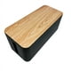 thumbnail image 5 of Caja de protección de enchufe de cable de alimentación de plástico de escritorio, caja organizadora de cable de datos multifuncional de grano de madera, caja de almacenamiento, 5 of 5