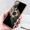 thumbnail image 4 of for Samsung Galaxy S20 FE 5G Case with 1 Screen Protector, Built-in 360° Rotation Ring Holder Magnetic Stand, Luxury Shiny Plating Edge Shockproof Electroplated Protective Cover (Black/Golden), 4 of 6