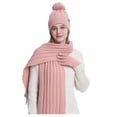 thumbnail image 2 of Landzoo Women's Winter Plus Wool Warm Fashion Headwear Ear Knitted Hat Warm Lightweight Adult Scarf Hat Glove Set, 2 of 3