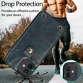 thumbnail image 7 of Necklace Crossbody Case for iPhone 12 Mini,PU Leather Wallet Lanyard Case Cover with Card Holder Adjustable Detachable Anti-Lost Neck Strap Case for iPhone 12 Mini,5.4",Blue, 7 of 7