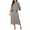 Grey, variant on Oudiya Women Zipper Robe Loungewear Dress Full Length Nightgown Housecoat 3/4 Sleeves Sleepwear with Pockets