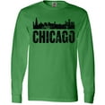 thumbnail image 3 of Inktastic Chicago Skyline Grunge Long Sleeve T-Shirt, 3 of 5