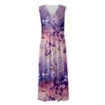 thumbnail image 5 of Baqcunre Casual Dresses for Women Sundresses for Women Elegant Wrap V Neck Sleeveless Maxi Dress Trendy Floral Print Flowy Beach Dress Dresses for Women 2024 Summer Dresses for Women 2024, 5 of 6
