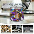 thumbnail image 6 of Yayeee Ashtray with Lid for Cigarette Smokeless Stainless Steel Home Ash Holder, Purple Simple Triangles, 6 of 7