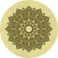 thumbnail image 1 of Ahgly Company Tapis Rond Lavable en Machine Intérieur Transitionnel Jaune Moutarde, 6 Pieds Rond, 1 of 7
