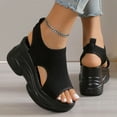 thumbnail image 2 of Mostsola Womens Sandals Platform Fashion Sneakers Peep Toe Knitted Mesh Wedges Heels Pumps, 2 of 6