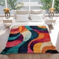 thumbnail image 3 of Abstract Ripple Flannel Blanket for Bed,Travel and Camping, Impressionist Colorful Line Super Soft Cozy Blanket for All Seasons 40"x50", 3 of 7