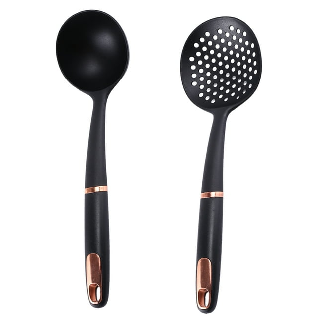 Juego de utensilios de cocina de nailon, juego de utensilios de cocina de 2 piezas, mango con peso innovador, fácil de limpiar