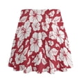 thumbnail image 6 of FUIALDOLG Red Hibiscus Flower Tennis Skirt Cute Floral Pink Athletic Skort with Pocket Stretchy Soft Golf Skirt Hawaii Mini Skirt for Women Lady Summer Sportwear,L, 6 of 8
