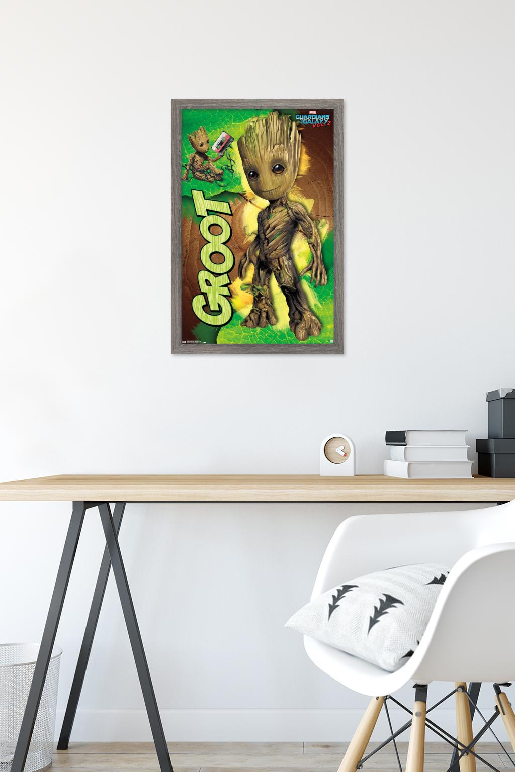 Marvel Cinematic Universe - Guardians of the Galaxy 2 - Groot Wall Poster, 14.725" x 22.375", Framed