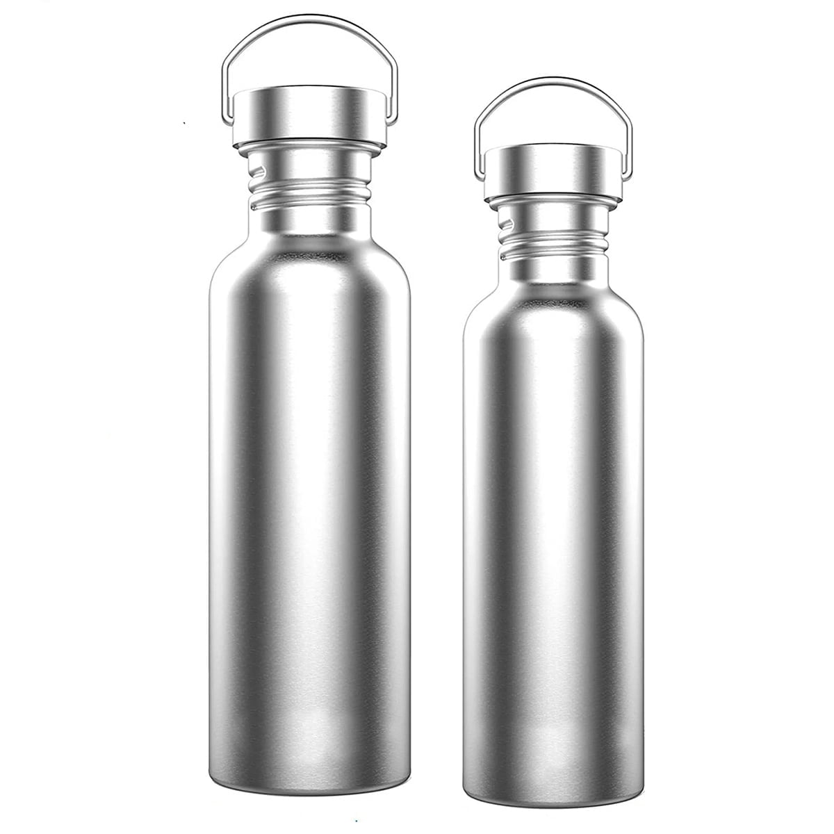 Non-insulated Stainless Steel Water Bottle Single Wall Metal Bottle Large Camping Water Cup with Handle Wide Mouth Leak Proof Lightweight Sports Kettle Cup (34 oz)