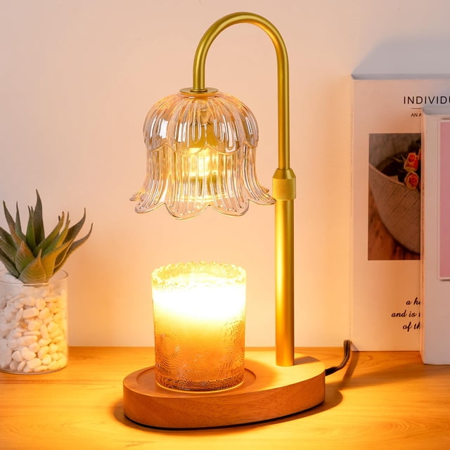 Lámpara calentadora de velas con temporizador eléctrico, altura ajustable