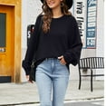 thumbnail image 4 of AherBiu Pull Oversize pour Femmes Manches Longues Col Rond Pull Tricoté Blouse Pulls, 4 of 7
