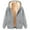 Gray, variant on Winter Jackets for Women Plus Size under $10.00 Women's Long Hoodies Tunic Winter Warm Fleece Lined Zip Up Hooded Sweatshirt Jacket Coat Green XXL